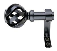Decopolitan Curtain Rod, Black, 36 to 72 Inches
