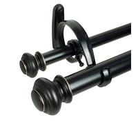 Decopolitan Curtain Rod Set, Alloy Steel, Antique Bronze, 72-144"