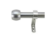 Decopolitan Knob Curtain Rod Set, 36 to 72 Inches, Silver