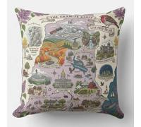 DECOPOW Vintage New Hampshire Map Pillow Cover - Retro Granite State Throw Pillow Cover Only 18x18, Cotton Linen