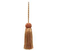 DÉCOPRO 11cm (4 1/2") Key Tassel, 10cm (4") Loop, with Turkish Head Design BTS045, Cinnamon Toast Orange # 6122 (Rust, Gold) Individually Sold
