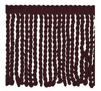 DÉCOPRO 15cm (6") Decorative Bullion Fringe Trim with Fancy Knitted Gimp Header BFS6, Dark Wine Red # E10 (Dark Burgundy Red) Sold by The Yard (0.9m/3 ft/36)