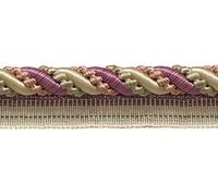 DÉCOPRO 1cm (7/16") Large Shiny Decorative Twisted Rope Cord with Lip | Cord Trim 0716I2, Sage Rose Pink # 1010 (Light Pink, Sage Green, Light Beige) Sold By The Yard (0.9m/3 ft/36")