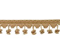 DÉCOPRO 5cm (2") Imperial Collection Scroll Gimp and Scalloped Loop Onion Tassel Fringe Trim NT2503, Light Gold # LTG (Light Yellow Gold) Sold by The Yard (0.9m/3 ft/36)