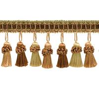 DÉCOPRO 7.5cm (3") Elegant Noblesse Collection Vintage Tassel Fringe Trim TFH3CT, Toffee # 08 (Light Brown, Chocolate Brown) Sold by The Yard (0.9m/3 ft/36)