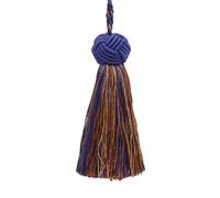 DÉCOPRO 8.5cm (3 1/2") Key Tassel, 10cm (4") Loop, with Turkish Head Design BTS, Navy Beige # 5817 (Navy Blue, Royal Blue, Golden Beige) Individually Sold