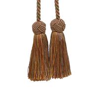 DecoPro Double Tassel/Lt Bronze, Olive Green, Terracotta/Tassel Tie with 9cm Tassels, Baroque Collection Style# BCT Color Chaparral 5615