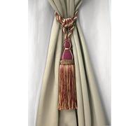 DÉCOPRO Elegant Large Tassel Tieback for Curtains & Draperies, Tassel Length 30.5cm (12"), Spread 76cm (30") TBH15, Burgundy Gold # 1253 (Carmine Red, Yellow Gold, Dark Red) Individually Sold