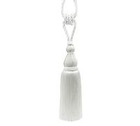 DÉCOPRO Elegant Large Tassel Tieback for Curtains & Draperies, Tassel Length 30.5cm (12"), Spread 76cm (30") TBH15, Pure White # A1 (Bright White) Individually Sold