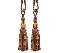 DÉCOPRO Large Elegant Curtain & Drapery Tassel Tieback, Tassel Length 30.5cm (12"), Spread 76cm (30") TBAX12, Royal Amethyst Purple # LX09 (Golden Harvest, Plum Wine, Purple Grape) Pack of 2