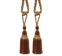 DÉCOPRO Noblesse Collection Elegant Curtain & Drapery Tassel Tieback, Tassel Length 20cm (8", 76cm (30" (Style# TBH8) Toffee Brown #08 (Light Brown, Chocolate Brown) Pack of 2
