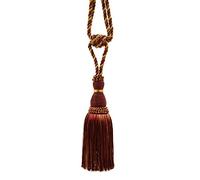 DÉCOPRO Noblesse Collection Elegant Curtain & Drapery Tassel Tieback, Tassel Length 20cm (8", 76cm (30" (Style# TBH8) Burgundy Gold Red #1253 (Carmine Red, Yellow Gold, Dark Red) Individually Sold
