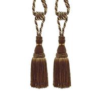 DÉCOPRO Noblesse Collection Elegant Curtain & Drapery Tassel Tieback, Tassel Length 20cm (8", 76cm (30" (Style# TBH8) Cappuccino Brown #D2A2 (Chocolate Brown, Light Beige, Light Brown) Pack of 2