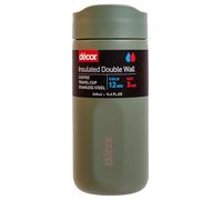 Décor 340ml Insulated Travel Cup - Double Wall Stainless Steel Coffee Mug with Leakproof Lid, Button Press Spout, 3h Hot / 12h Cold - Sage