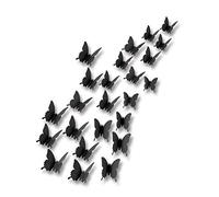 Décor à la Maison Waterproof Butterfly Wall Sticker 24 Pieces Black