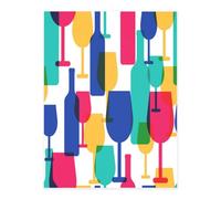 Decor Adhesive Vinyl Sheets for Smooth Surfaces, Cocktail Glasses Wine Bottles Crystal Sticker, Waterproof Decals for Home Decor, Peel Stick Wallpaper for Cupboards Worktop Cabinets Table Furniture