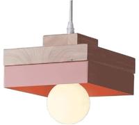 Decor Adjustable Imitation Wood Grain Iron Metal Pendant - Double Line Chandelier Droplight Ceiling Lamp Hanging Suspension Light Compatible with Home Bar Lighting D,