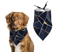 Decor Art Navy Blue Printed Dog Bandanas Pet Scarf Triangle Adjustable Kerchief Accessories for Cat Dog