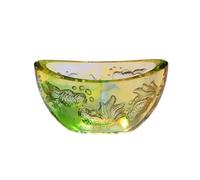 Decor Chinese Style Yuanbao Modeling Glazed Fish Tank Treasure Bowl Ornaments Small Home Living Room Wine Cooler Entrance Feng Shui Attract Wealth Decorations Starter(Green)