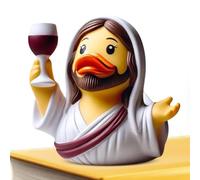 décor de Canard - 3.5 pouces Figurine résine colorée, Jesus Duck, Sculpture Bureau | Décor Maison intérieure extérieure, chrétienne, Animal Mignon, FOI, Collection Miniature, exposi