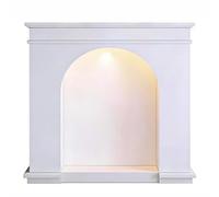 Decor Decorative Arched Fireplace Mantel Freestanding Surround with Lighting(White,Medium)