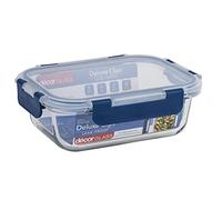 Décor Deluxe Clips Glass Food Storage Container, BPA-Free Airtight & Leakproof Lid Storage Container, Dishwasher, Freezer & Microwave Safe, Odour Resistant Glass Jar, 630ml