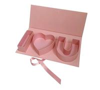Decor Empty Flower Gift Box Soap Fillable Letters Letter Shaped For Party Chocolate Favor DIY Craft For Flowers, Bouquets(Pink)