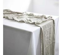 Decor Essentials Cheesecloth Table Runner Rustic Wedding Bridal Baby Shower Drapery (Light Grey)