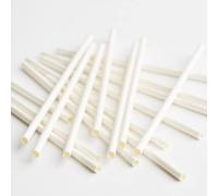 Decor Essentials Disposable Paper Drinking Straws Plain 25 Pack Party Tableware Drinkware Decorations Home (White)
