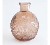 Decor Essentials Glass Bologna Bubble Vase - Glossy Finish, Unique Bubble Shape, Compact 16cm Height for Home Decoration (Burnt Orange)