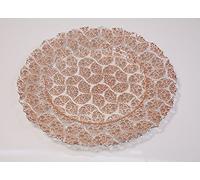 Decor Essentials Glass Charger Plate Christmas Tableware Wedding Plates Events Party Dinner (Copper Paisley Bubble)