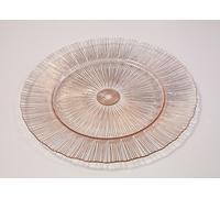 Decor Essentials Glass Charger Plate Christmas Tableware Wedding Plates Events Party Dinner (Rose Gold Sunburst)