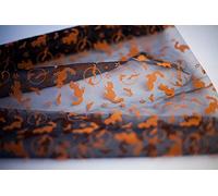Decor Essentials Halloween Organza Roll 70cm x 10m for Wrapping Table Runners Door Bow Swagging (Black with orange flock cats)