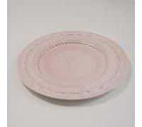 Decor Essentials Porcelain Embossed Charger Pastel Themed Weddings Plates Easter Spring Dinner (Pink)