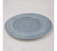 Decor Essentials Porcelain Embossed Charger Plates Easter Spring Pastel Colour Themed Wedding Dinner (Duck Blue)