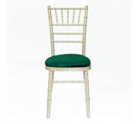 Decor Essentials Purple Crushed Velvet Chiavari Chair Seat Pad Cover, Luxury Wedding and Event Cushion (Bottle Green)