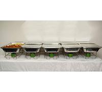 Decor Essentials Set of 5 Disposable Chafing Dish Sets for Food Pans Catering Parties Wedding Events BBQs