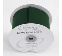 Decor Essentials Velvet Ribbon with Wired Edge Green 60mmx10m Easter Wedding Giftwrap Home Decor Presents