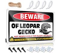 Decor For Bedroom Vintage Tin Metal Sign - Beware Of Leopard Gecko Rustic Wall Art Essentials Easy Hang For Home Bar(20X30CM)