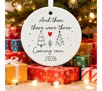 Decor for Christmas Ornaments 2026 Baby Announcement Christmas Ornament Pregnancy And Then There Were Three Pregnancy Gift For Mom Xmas Home Decoration