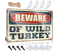 Decor For Man Cave Beware Of Wild Turkey Sign Pool Signs And Decor Outdoor Funny Decor For Bar(20X30CM)