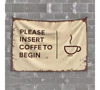 Decor for Man Cave Insert Coffee to Begin: A Sign of The Times Tapestry Funny Room Decor Flags for Room Teen(75X100CM)