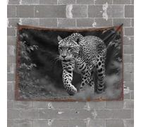 Decor for Man Cave Leopard Stalking Through The Shadows: A Dramatic Wildlife Scene Tapestry Things for Boys Room Wall Decor Aesthetic(75X100CM)