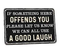 Decor Funny Vintage Tin Signs Retro Metal Signs For Home Wall - If Something Here Offends You Please Let Us Know We Can All Use A Good Laugh 8x12 Inch
