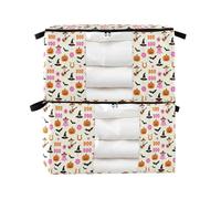 decor gift 2 Pack Bed Sheets Storage Organizer Stackable Spooky ghosts Cowboy Cute Halloween Organization And Storage Closet Foldable Closet Boxes With Lids Craftroom Organizers And M