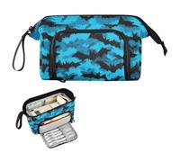 decor gift Animal Bat Camouflage Blue Black Pencil Pouches Large Capacity Large Pencil Case Portable for Teen Travel estuche para plumas