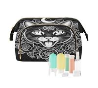 decor gift Bag For Women Portable Gothic Cat and Rose Black (longword) Women's Coin Purse for Card Cases Money Organizers