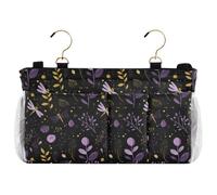 decor gift Bed Pockets Bedside Storage Fairies Lilac Gold and Black Bedside Caddy Storage Bag for Bed Rails cajones para debajo de la cama