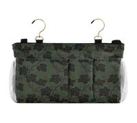 decor gift Bedside Caddies Dark Green Leaves Bedside Hanging Storage Bag for Glasses Books Mobile Phones Keys cajones para debajo de la cama