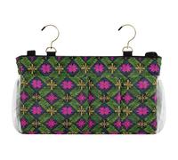 decor gift Bedside Caddy Storage Organizer Fluorescent Pink Carnival Pattern Side Bed Organizer Hanging Pocket Bag for Home, Dorm, Bunk cajones para debajo de la cama